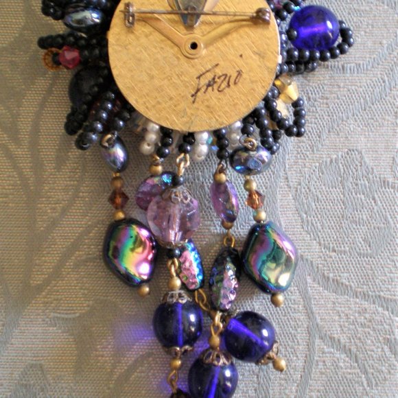 Fabulous Vtg. FAZIO Artist Statement Brooch Pin Pendant SIGNED PIECE! - Picture 3 of 3